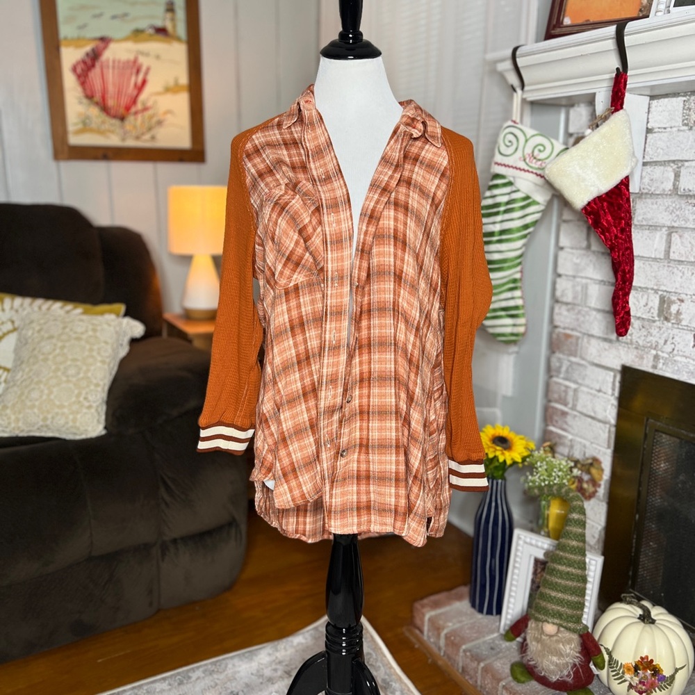 UO BDG Rust Plaid Shirt thermal